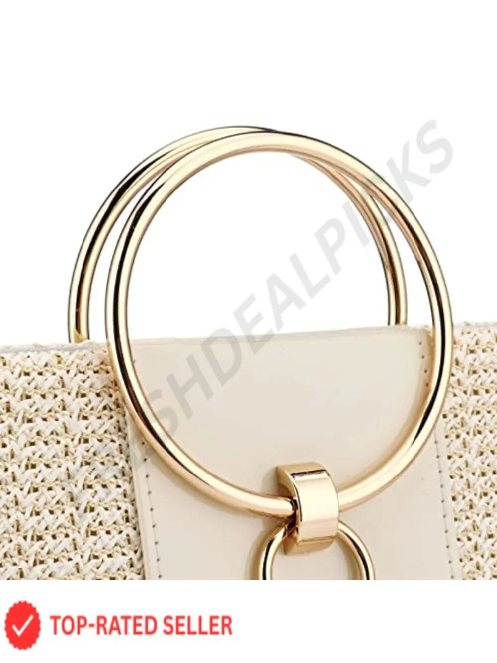 Straw Crossbody Clutch Evening Bag with Chain